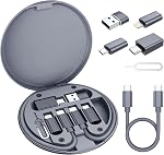 Elebase Multi USB C Kit de câble adaptateur chargeur, avec 1Ft 100W Cordon de charge 6 en 1 Voyage de type C à iOS Boîte d'adaptateur,USB 3.0 OTG,USBC pour Micro Converter,Portable Card Storage,Eject Pin,Transfert de données