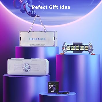 Divoom Times Gate Silver+Pixoo,RGB LED Display, Pixel Cyberpunk Gaming Setup Digital Clock with Smart APP Control, and 1616 LED Panel Display Frame for Home Decor/Social Media Fans Counter