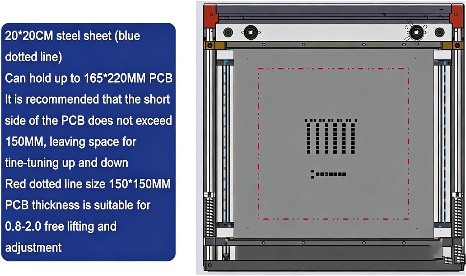 Ręczna drukarka szablonów pasty lutowniczej z regulowaną grubością do montażu PCB i napraw elektroniki 10 cm