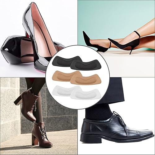Miniatura 6 de Hotop 6 pares de almohadillas de talón para mujer, adhesivos para el talón, insertos de forro, protector de tobillo para zapatos sueltos,