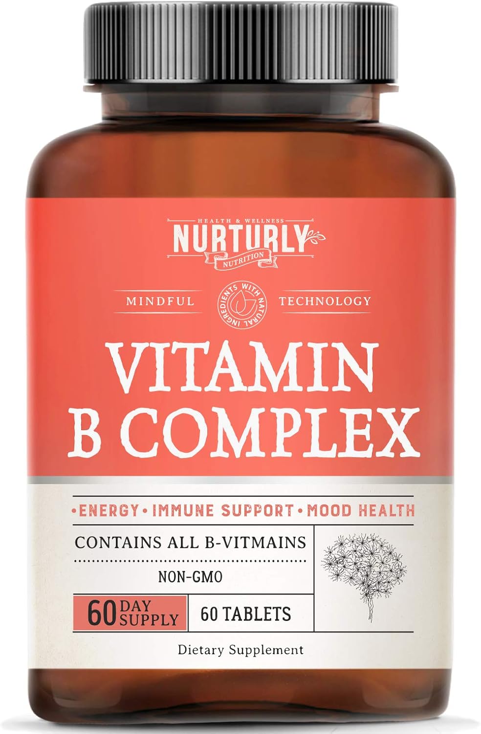Vitamin B Complex - Contains All Essential B Vitamins Including B1, B2, B3, B5, B6, B7, B9, B12 and Biotin – Super B Complex Vitamins for Energy, Immunity and Mood Support – 90 Tablets : Health & Household