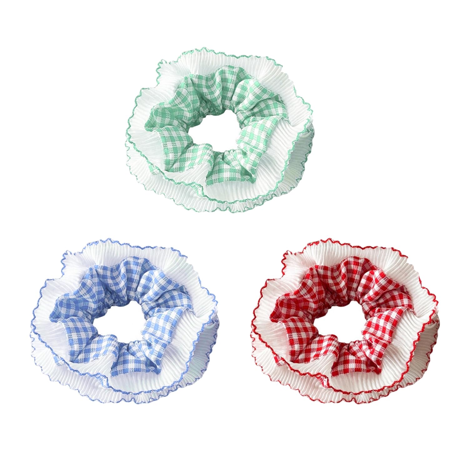 3 Pieces Of Plaid Hair Ties, Elastic Hair Ropes, Women'S Fashion Hair Accessories, Low Ponytail Fixed Hair Ties