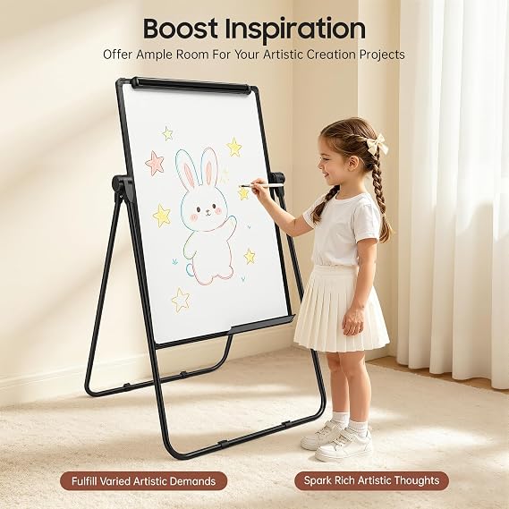 Rolling White Board with Stand, Double Sided, Height Adjustable, 3624