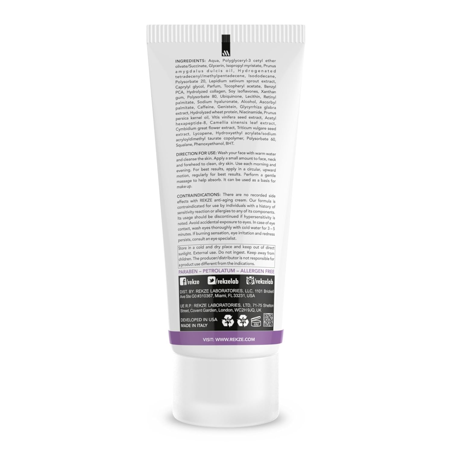 REKZE Advanced Formula Anti-Aging Cream: Unisex Rejuvenation for Face, Neck & Hands - Clinically Proven, Dermatologist-Recommended