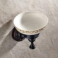 Vista 8 de Leyden Juego de 2 toallas de bronce aceitado y jabonera para baño montado en la pared