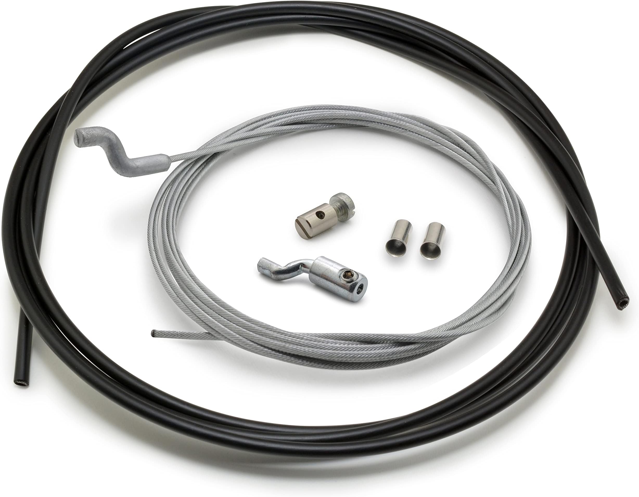Easyboost Flexible Throttle Cable Ø1.5mm with Z-shaped End Cap, Cable Clamp and Z-shaped Accelerator Carburettor Handle Repair Kit for Lawnmowers, Brush Cutters and Garden Tractors