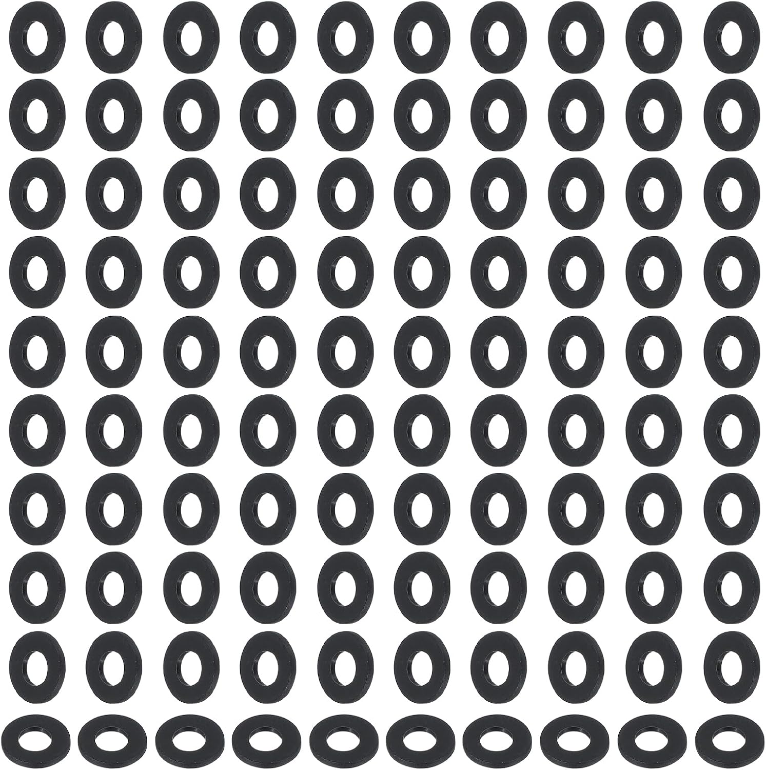 PATIKIL M10 Nylon Flat Washers, 120 Pcs 10mm ID 20mm OD 1mm Thick Plastic Sealing Flat Round Washer Spacer Gaskets Replacement for Plumbing Faucet Hose Fastener Bolt, White