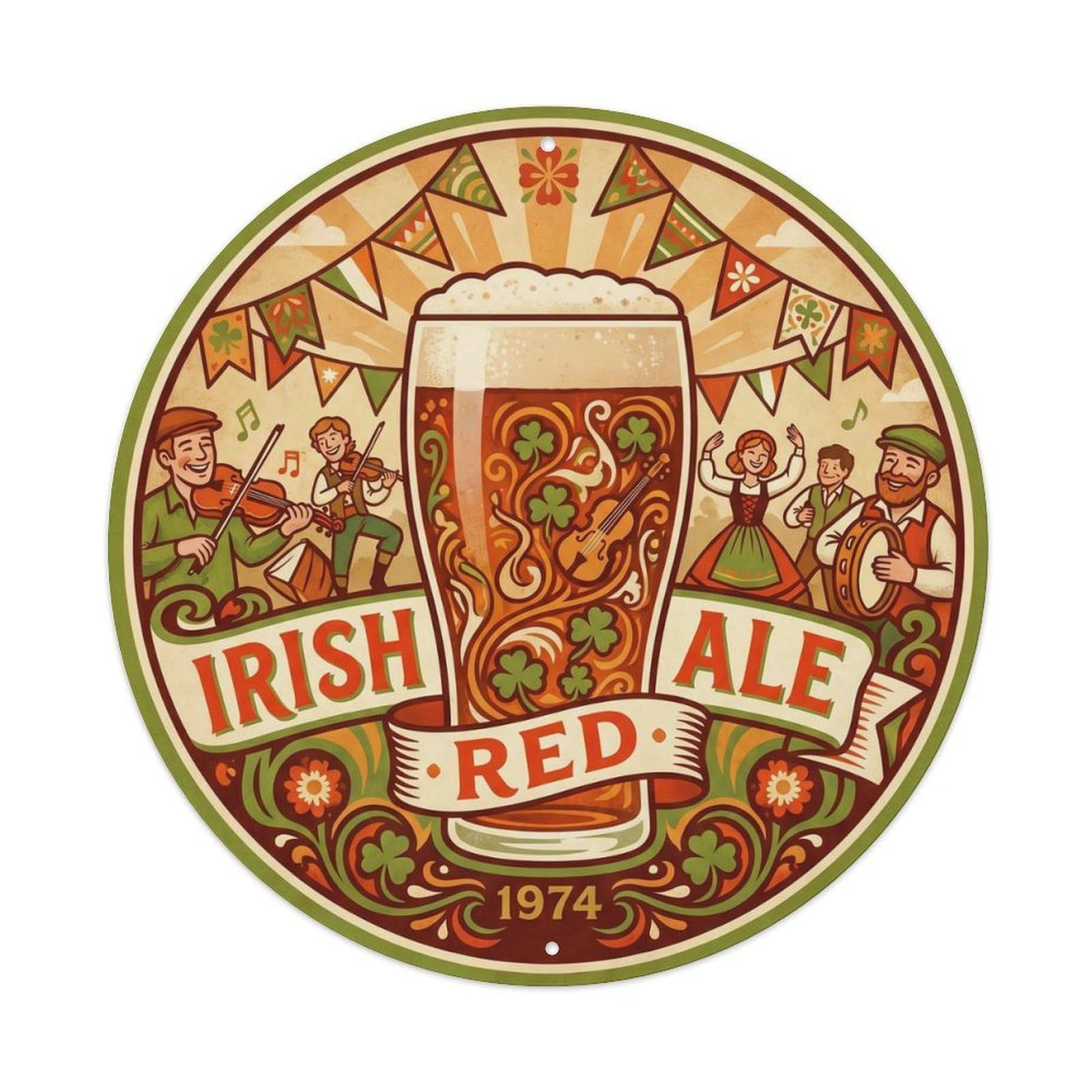 Irish Red Ale Traditional Beer Tavern Culture Sour Brew Metal Tin Sign