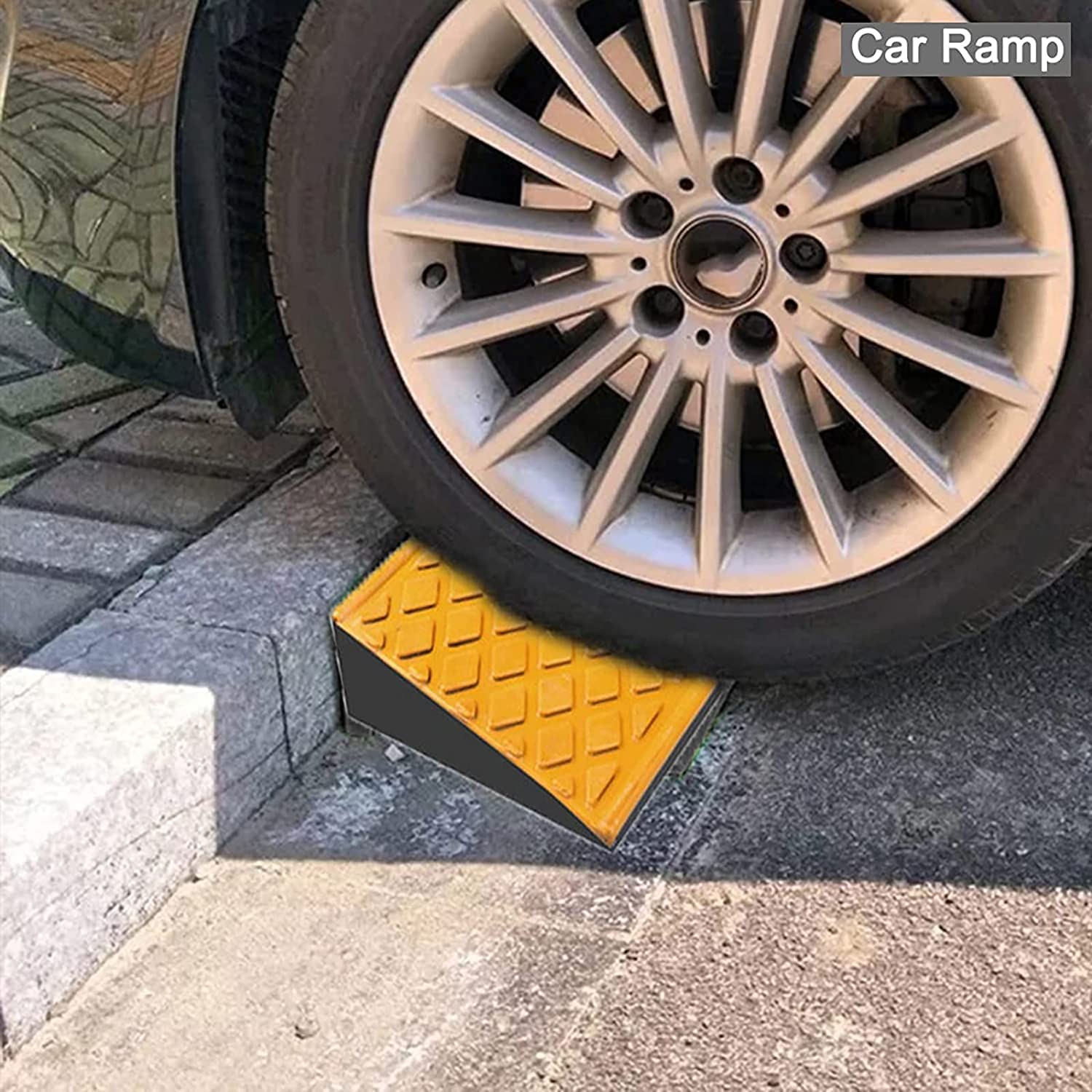 Rampe de Bordure en Caoutchouc – Portable Robuste for allée, Trottoir, Fauteuil Roulant, Voiture, Camion, vélo, Scooter, Roues, Moto avec boulons d'expansion(100 * 15 * 5cm)