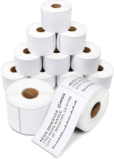 Aegis Adhesives - 2 ¼” X 4” Direct Thermal Labels for Shipping & Postage, Perforated & Compatible with Rollo, Zebra, & Other Desktop Label Printers (12 Rolls, 350/Roll)