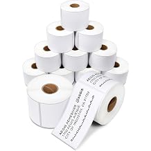 Aegis Adhesives - 2   X 4  Direct Thermal Labels for Shipping & Postage, Perforated & Compatible with Rollo, Zebra, Other Desktop Label Printers 12 Rolls, 350/Roll | Shipping and Return Address Postage Labels for Small Packages - Compatible With Zebra and Rollo Printers - Aegis Adhesives