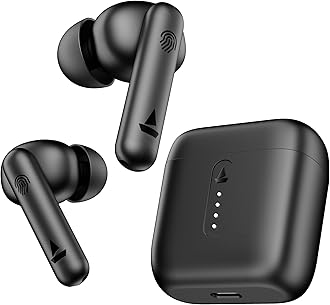 boAt Airdopes 141 / Airdopes 148 Bluetooth Truly Wireless in Ear Headphones with 42H Playtime,Low Latency Mode for Gaming, ENx Tech, IWP, IPX4 Water Resistance, Smooth Touch Controls (Bold Black)