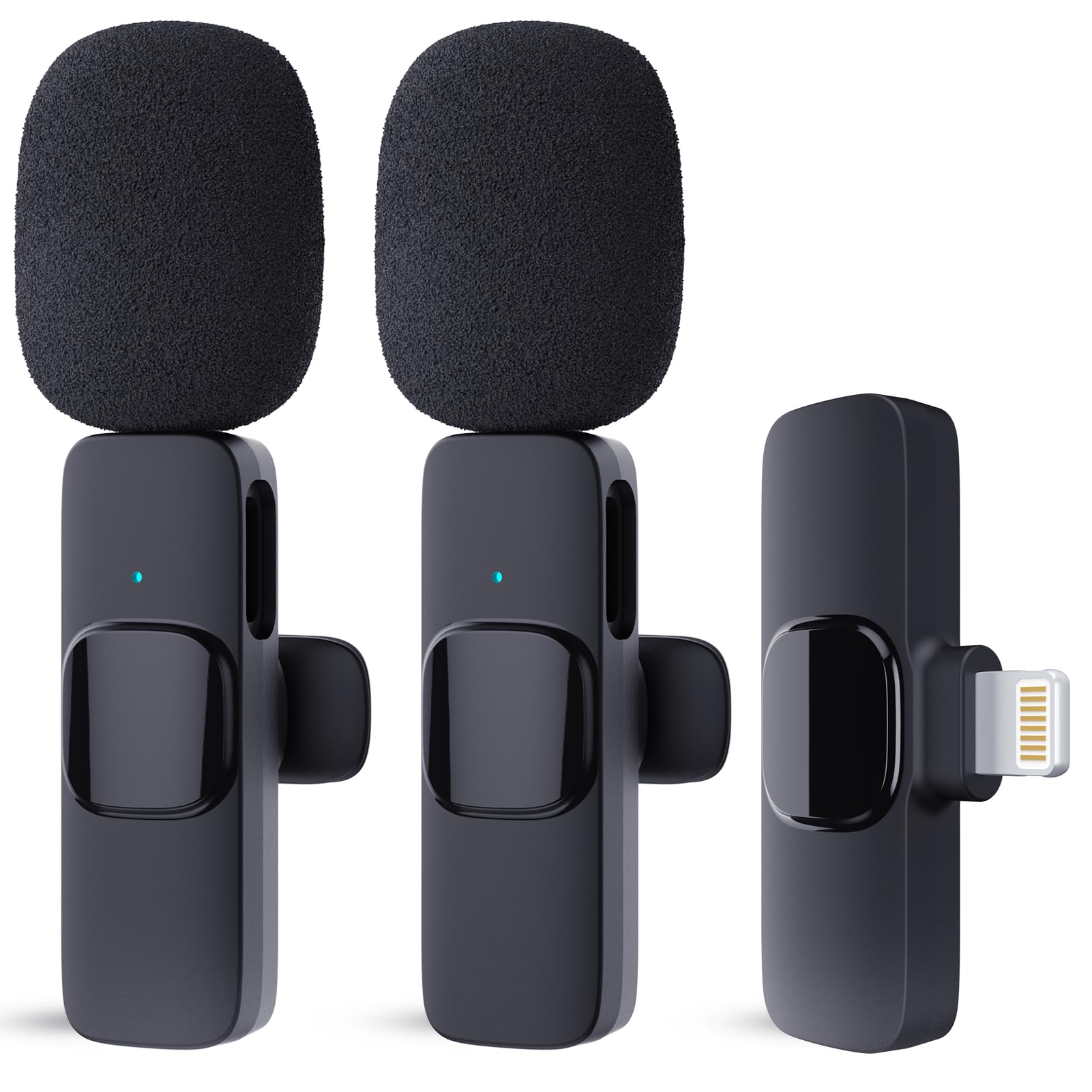 HITROLINK Wireless Lavalier Microphone with Charging Case, Dual Lavalier Microphone for Interviews, Live Streaming, YouTube, TikTok, Vlog, 30H Working