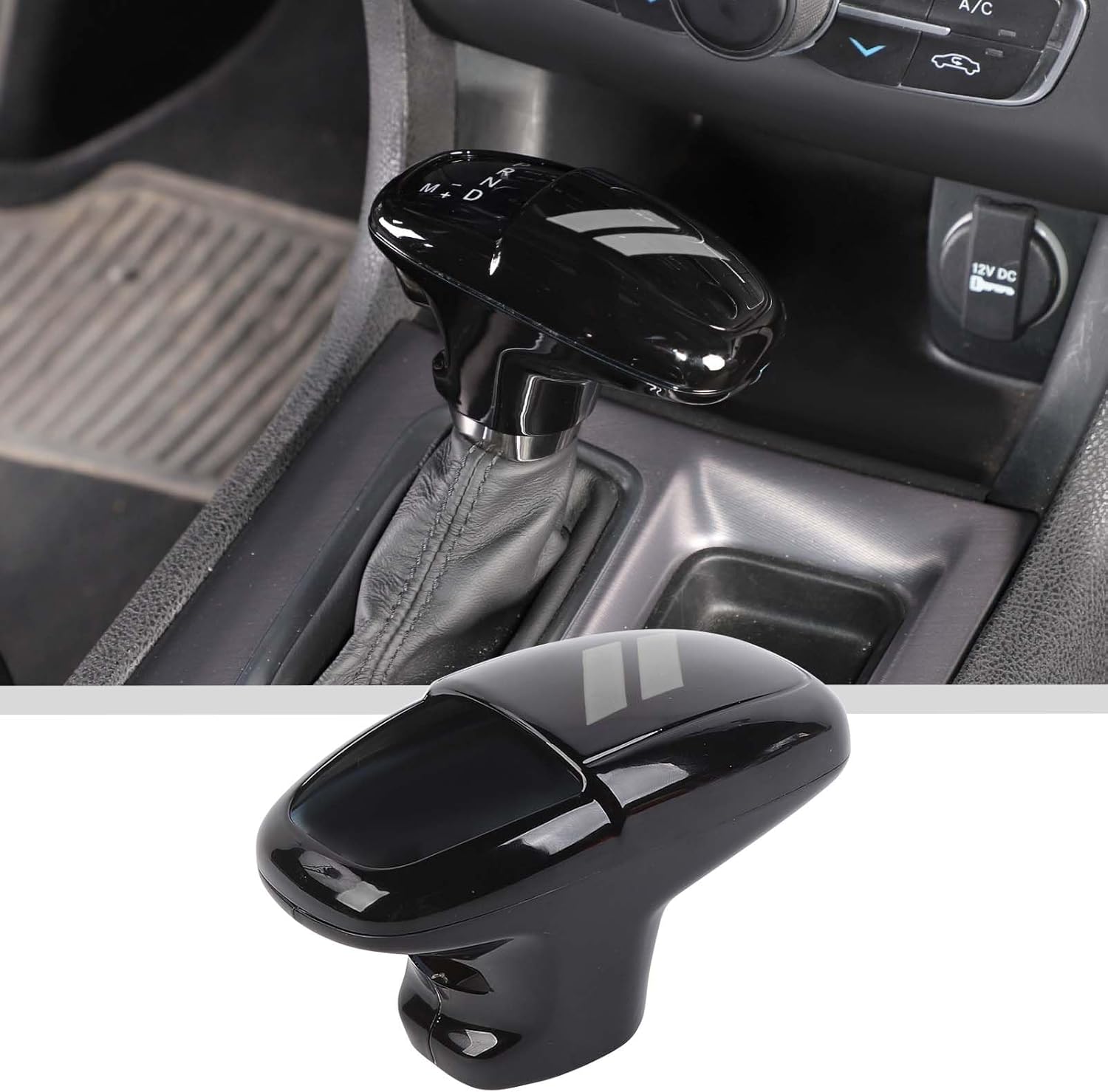 JWWY Gear Shift Shifter Knobs Gear Selector Gear Lever Gearstick Knob Cover Trim for 2015-2026+ Dodge Challenger Charger 2018-2026+ Durango Interior Accessories Red Carbon Fiber 3pcs