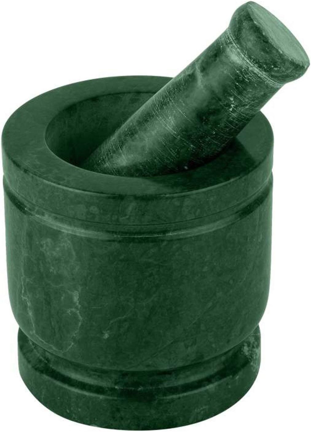 SIMRAN HANDICRAFTS B E Craft,Green Marble Imam Dasta/Mortar and Pestle Set/Ohkli Musal/Kharal- 4 Inches