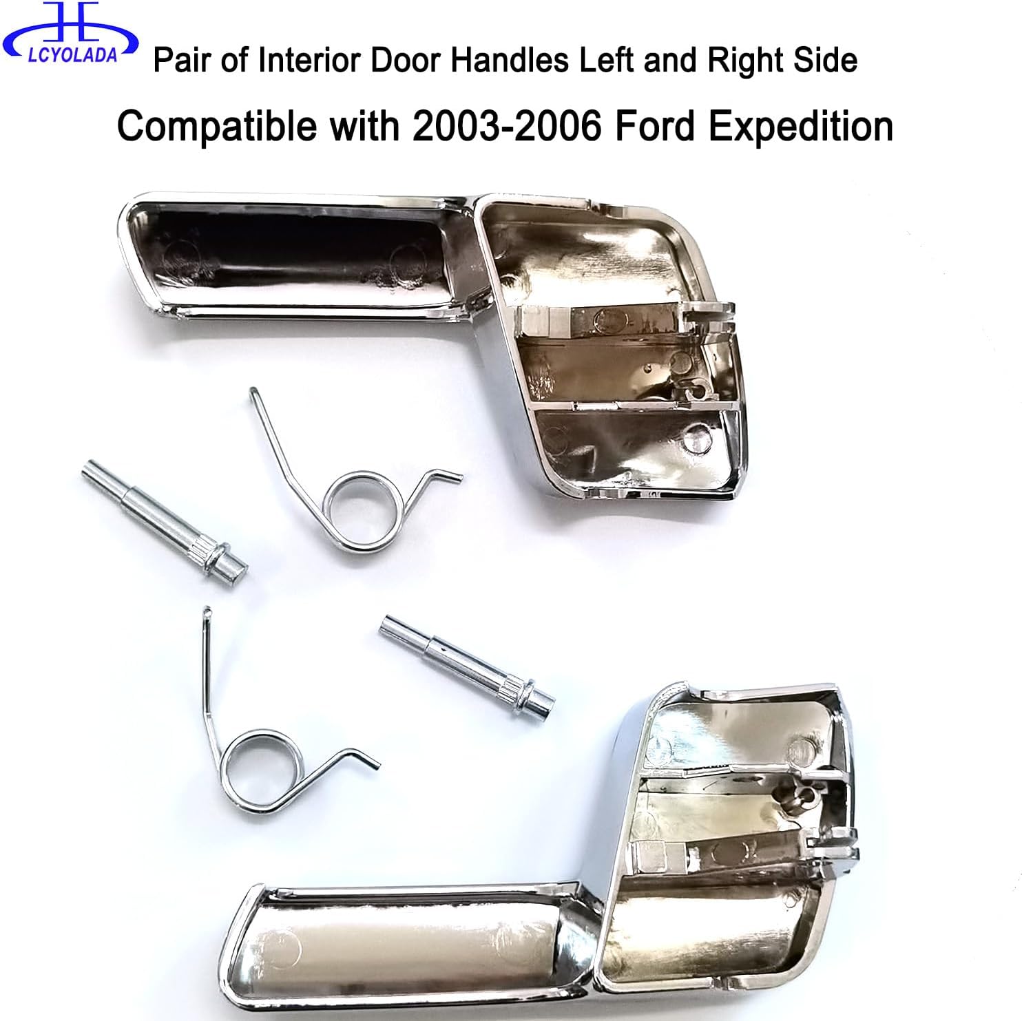 1 Pair Interior Door Handles for Ford Expedition 2003-2006, for Front or Rear Door Left & Right Side Replaces 6L1Z7821819B 6L1Z7821818B,Chrome