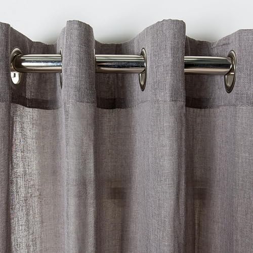 Miniatura 3 de Safavieh Cortina para el hogar Makena Carbón traslúcido de 52 x 96 pulgadas, panel con ojales, para tratamiento de ventana, 52 x 96 pulgadas