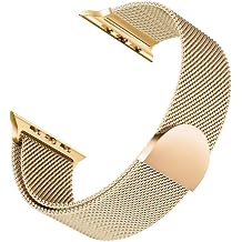 Microsonic Apple Watch SE 2022 40mm i in Kordon Luxe Metal Twist Gold [Watch SE 2022 40mm ile Uyumlu Kordon - Gold]
