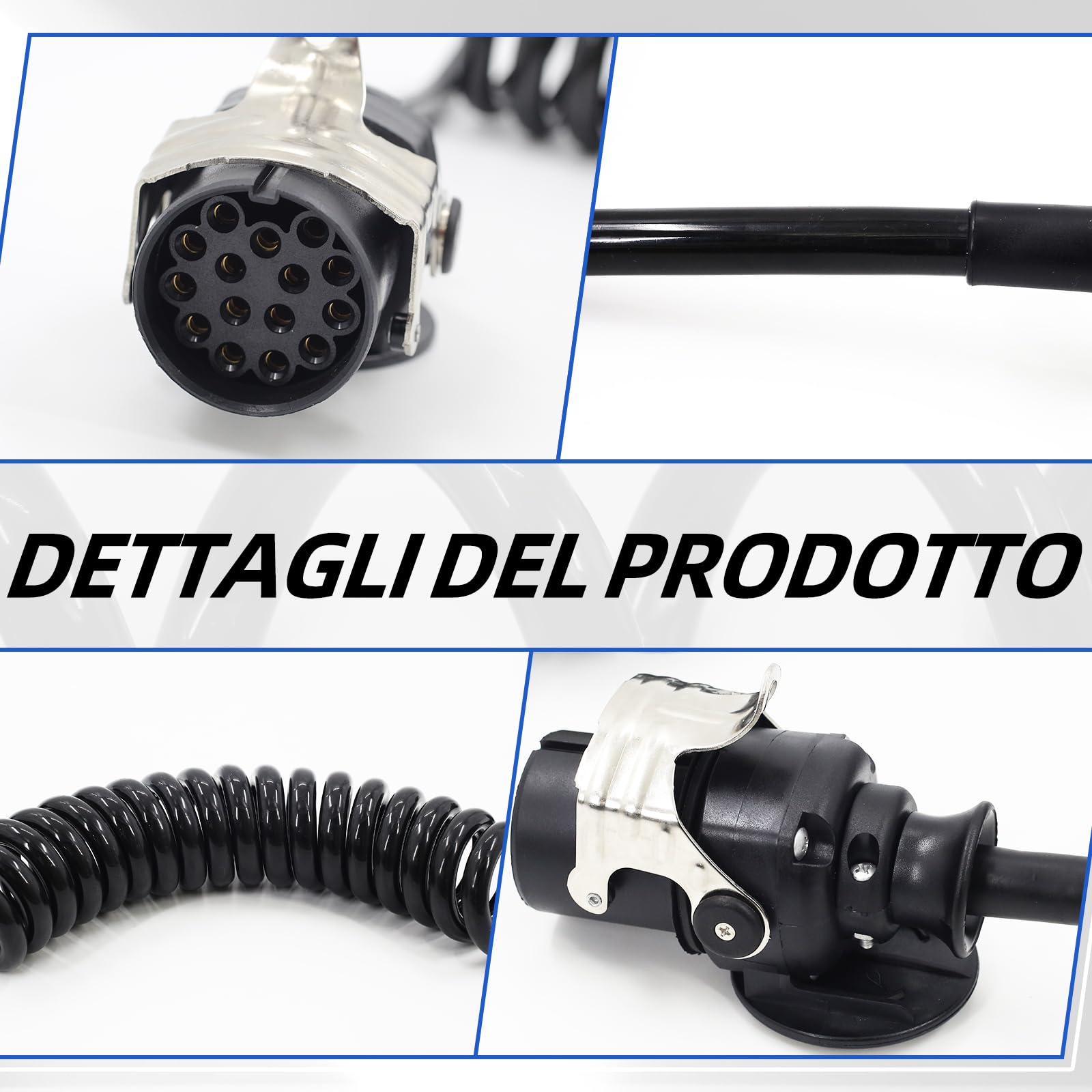 Avvolgicavo da 24 V, 15 poli, 3,8 m, per rimorchi camion pesanti, veicoli commerciali, semirimorchi, cavo adattatore specifico a 15 poli