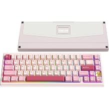 KEEBMONKEY WOBKEY Zen 65 65% Quick Release Wireless Mechanical Keyboard with RGB, CNC Aluminum Case, Hot-Swappable, VIA Support, BT/2.4G/USB-C Gaming Keyboard for Mac/Windows Ultra Pink Gold