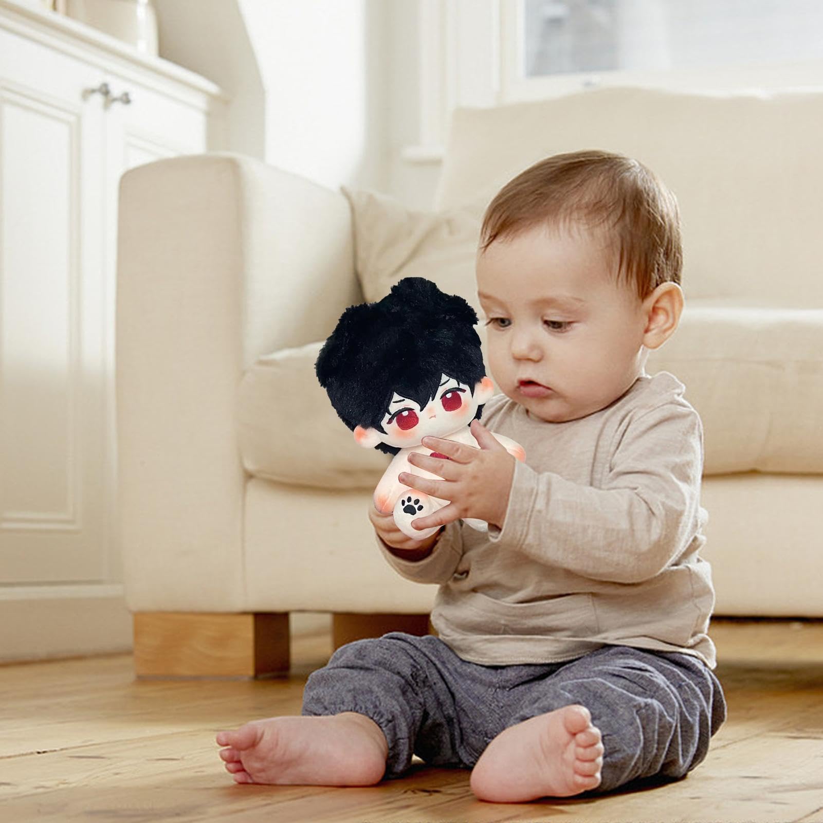 Amazon.co.jp: Cute Plush Toy | 20CM Cotton Black Hair Red Eyes