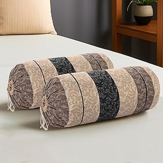 Kuber Industries Soft Cotton Bolster Covers Set of 2 with Drawstring Closure | Diwan Masand Cover for Living Room | Bed Si... Price In India
