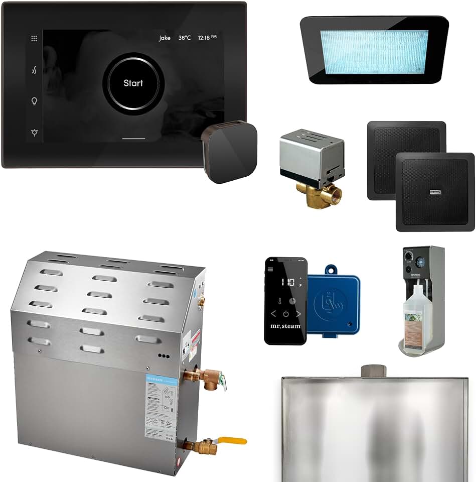 Super (XDream) 15000-Watt Steam Generator with iSteamX Control and Aroma Glass Steamhead in Black Oil Rubbed Bronze