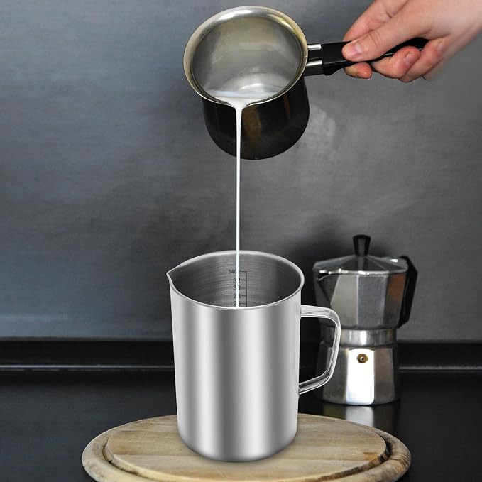 Vaso medidor grande acero inoxidable 34 oz con mango miniatura 2