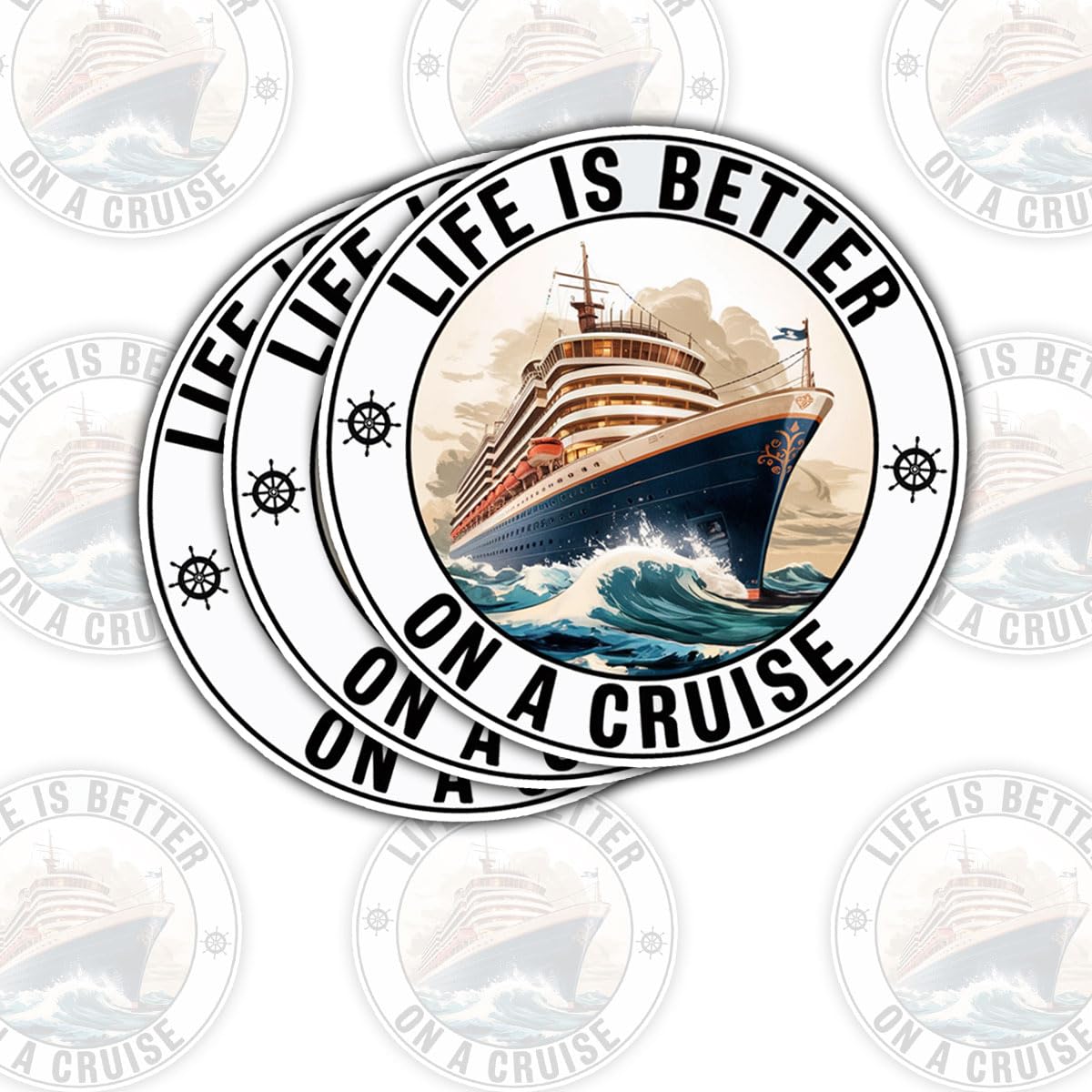 3Pcs Life is Better On a Cruise Sticker Gifts Life is Better On a Cruise Stickers Ship Lake Ocean Sticker Ocean Travel Vinyl Car Decal for Laptop