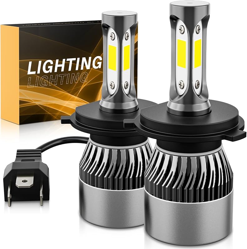 Lâmpadas H4/9003/HB2 WISONDAP 6500 K luz branca fria 60000 lm IP68 para uso off-road – Pacote com 2