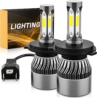 High and Low Beam 6500K Cool White, 60000LM 900% Brighter, Backup Plug & Play IP68 Waterproof Replacement Light Bulbs, Pack of 2