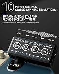 Donner Guitar Headphone Amp, Mini Turbo Headphone Amplifier Guitar, 10 Amp Models with Tuner, Inlay Multi Effects Delay Reverb Chorus Overdrive, USB Export