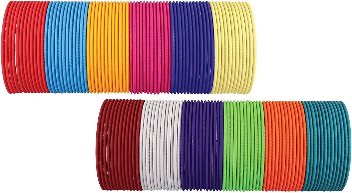 Non-Precious Metal with Base Metal Spreads with Zari and Cutting Pattern Glossy with Matte Finished Bangle set for Women and Girls image 4