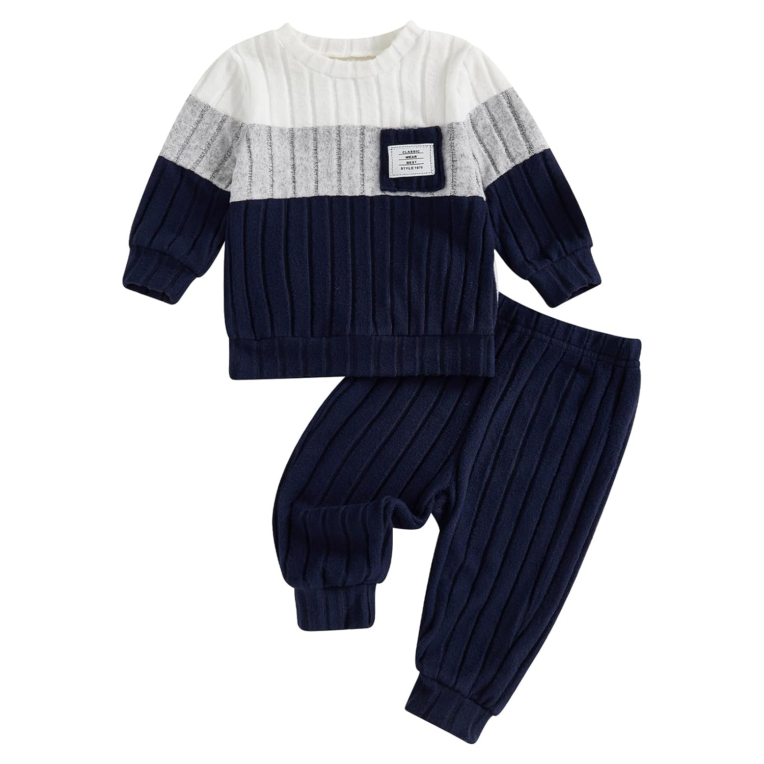 Infant Baby Boy Fal Outfits Long Sleeve Pullover Sweatshirt Pants 3 6 12 18 Months 2T Toddler 2Pcs