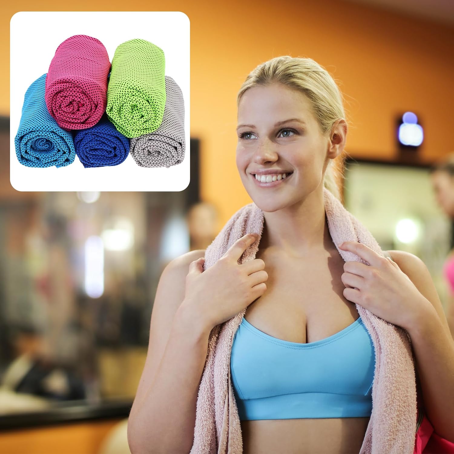 SUPVOX Ice Cooling Towel 39.37In Quick-Dry Microfiber Sports Towel for Workout Sweat Yoga Outdoor Fitness Breathable Cooling Neck