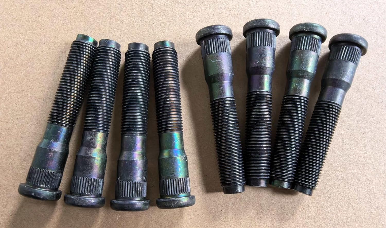 8PCS M14-1.50 Serrated Rear Wheel Stud 610-565 15.9mm Knurl, 81.7mm Length Replacement for 2003-2016 Ford F-450 F-550 Super Duty DRW Cab and Chassis Conventional Model, F-53