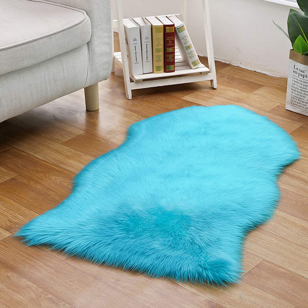 GueTTO Peau De Mouton Synthétique, Tapis en Peau De Mouton Synthétique,Cozy Sensation comme Véritable Laine Tapis en Fourrure Synthétique, Man Made Laine Tapis De Canapé Coussin,T,60x120cm