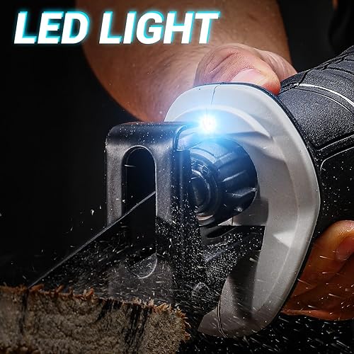 Miniatura 3 de Sierra Recíproca Inalámbrica: DEKOPRO Sierra Recíproca de Energía de Iones de Litio de 20V con Batería y Cargador, Gatillo de Velocidad Variable,