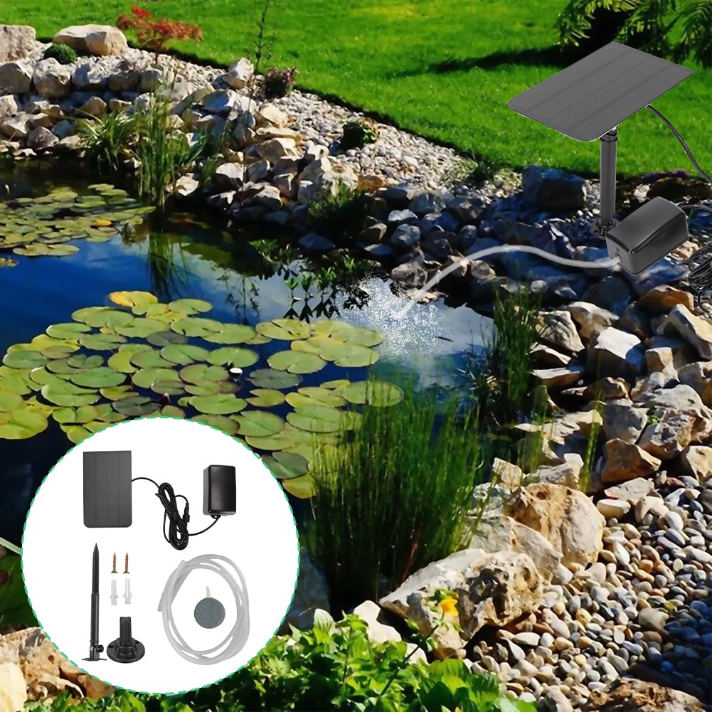 Joyzan Pompa di Ossigeno Solare, 2.5W Solar Powered Pool Fish Tank Ossigenatore Ossigeno Aeratore Pompa di Aria Kit Stagno per Giardino Fish Tank Pool Fishing Pond