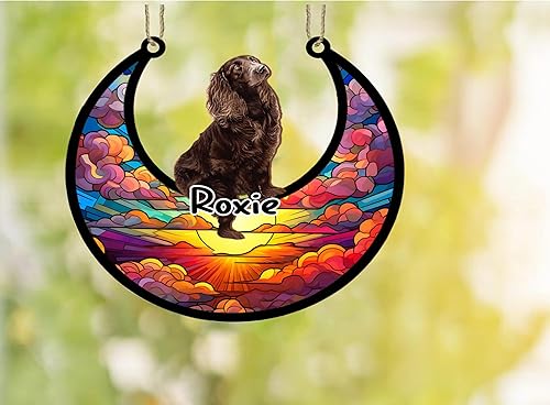 Vista 103 de LOVELYPOD Adorno de Navidad personalizado de perro pastor alemán, atrapasoles conmemorativo, adorno de Navidad de pastor alemán con nombre, pérdida