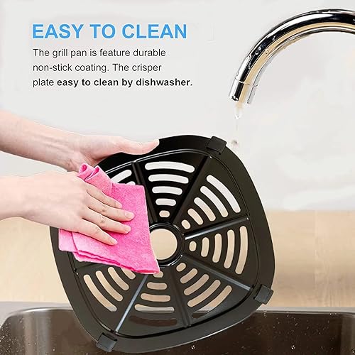 Miniatura 4 de Sartén para freidora de aire para freidora de 2.6 cuartos de galón, placa antiadherente premium, rejilla de rejilla de rejilla de 2.6 cuartos de