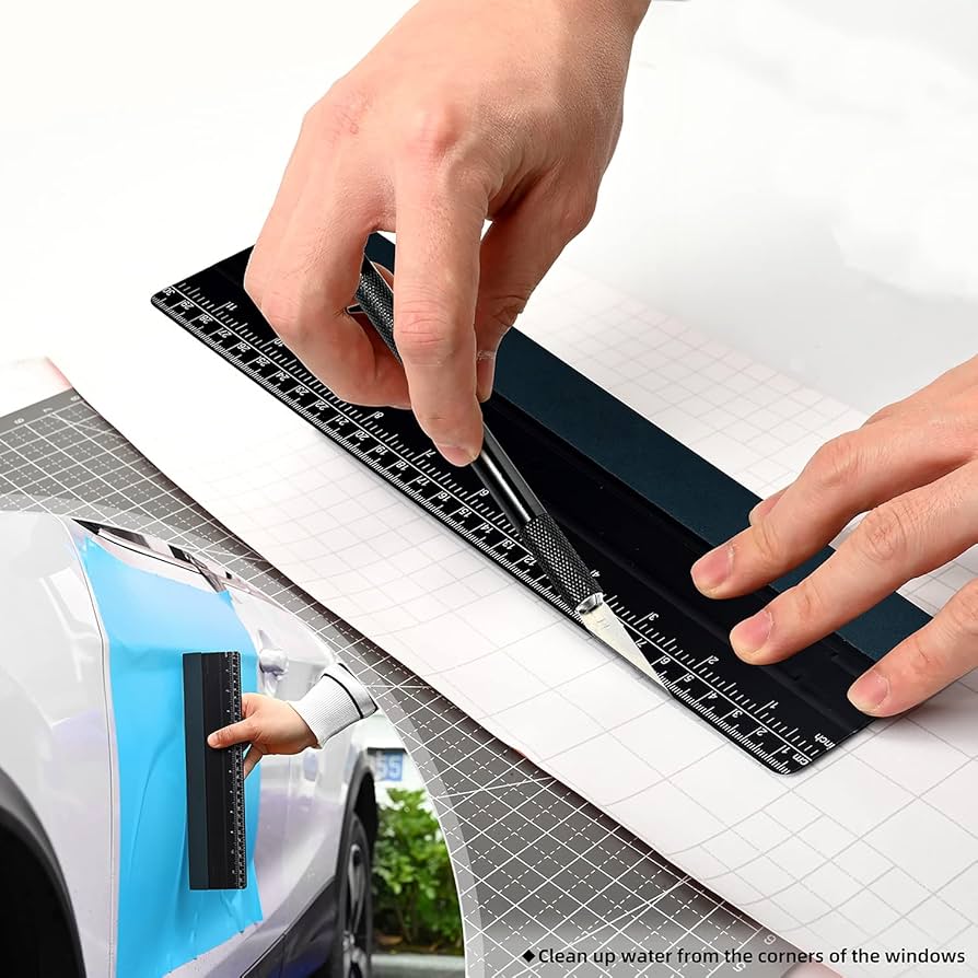 Felt Edge Squeegee Car Wrapping Tool, 4 Pcs Vinyl Wrap Tool, Car Window Tint Kit, Car Straight Scraper Tool, For All Vinyl Wrap, Window Tint Film, Car Stickers Cutting, Wallpaper Installation