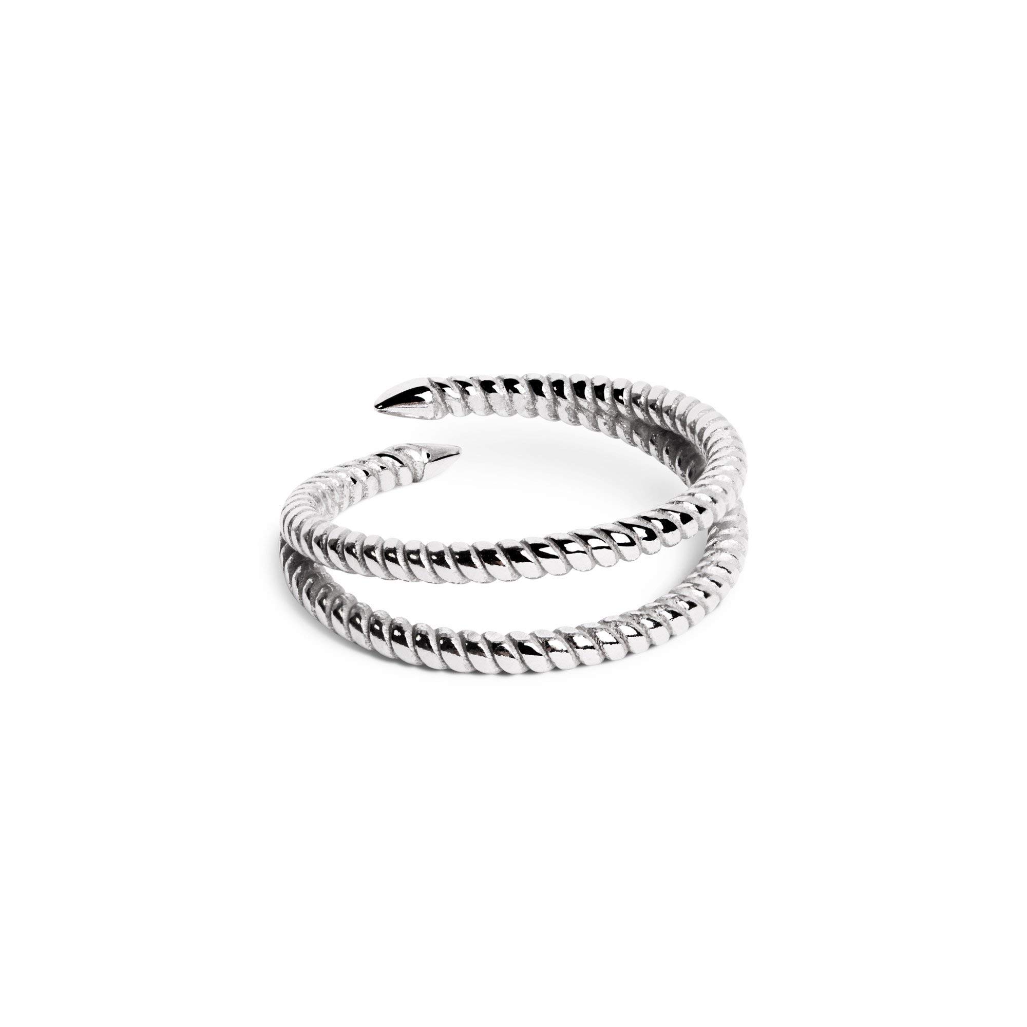 SINGULARU Anillo Doble Twist - Anillo Ajustable - Plata de Ley 925 con Acabado Baño de Oro de 18 Kt. o Rodio - Talla Unica - Joyas para Mujer - Hecho en España