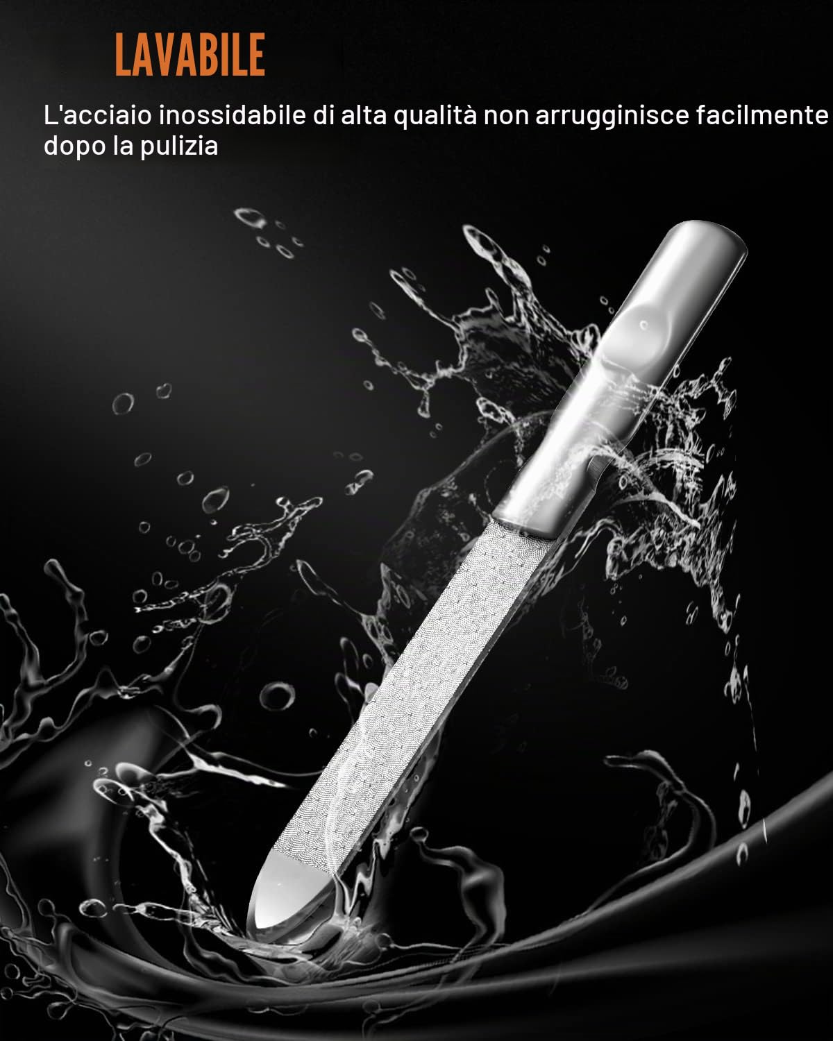 FVION Lime per Unghie in Acciaio Inossidabile - 2 Pezzi Lime Professionali per Unghie Doppia Faccia, Limetta Unghie in Metallo per Manicure e Pedicure