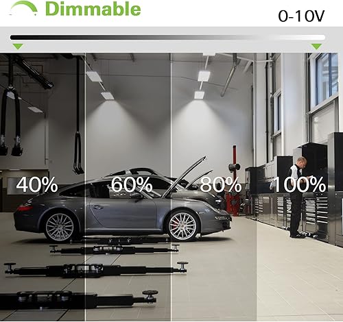 Miniatura 4 de Hykolity Paquete de 2 luces LED lineales de alta bahía de 4 pies, luz LED de tienda de 300 W, 37500 lm 125 LMW, 100-277 V, 0-10 V Dim, luz colgante