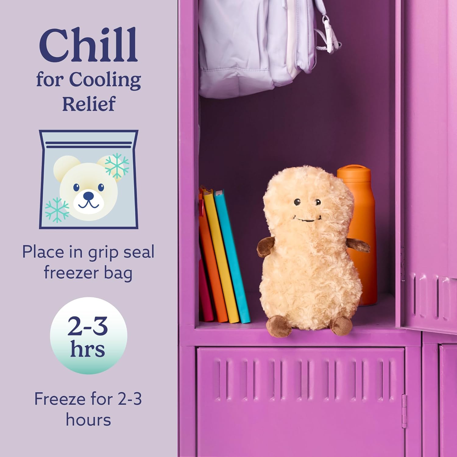 warmies Microwavable & Weighted Stuffed Animals, Peanut - Microwavable Plush Warmer, Weighted Plush with Lavender Filling - Peanut Stuffed Animal for Adults & Children (Boys, Girls, Babies & Toddlers)