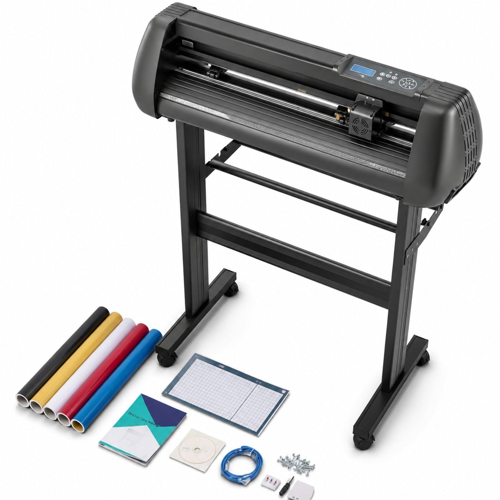 Vinyl Schneideplotter mit LED Anzeige, Bodenständer, fünf Rollen und manueller Kontur für Beschriftungsfolie