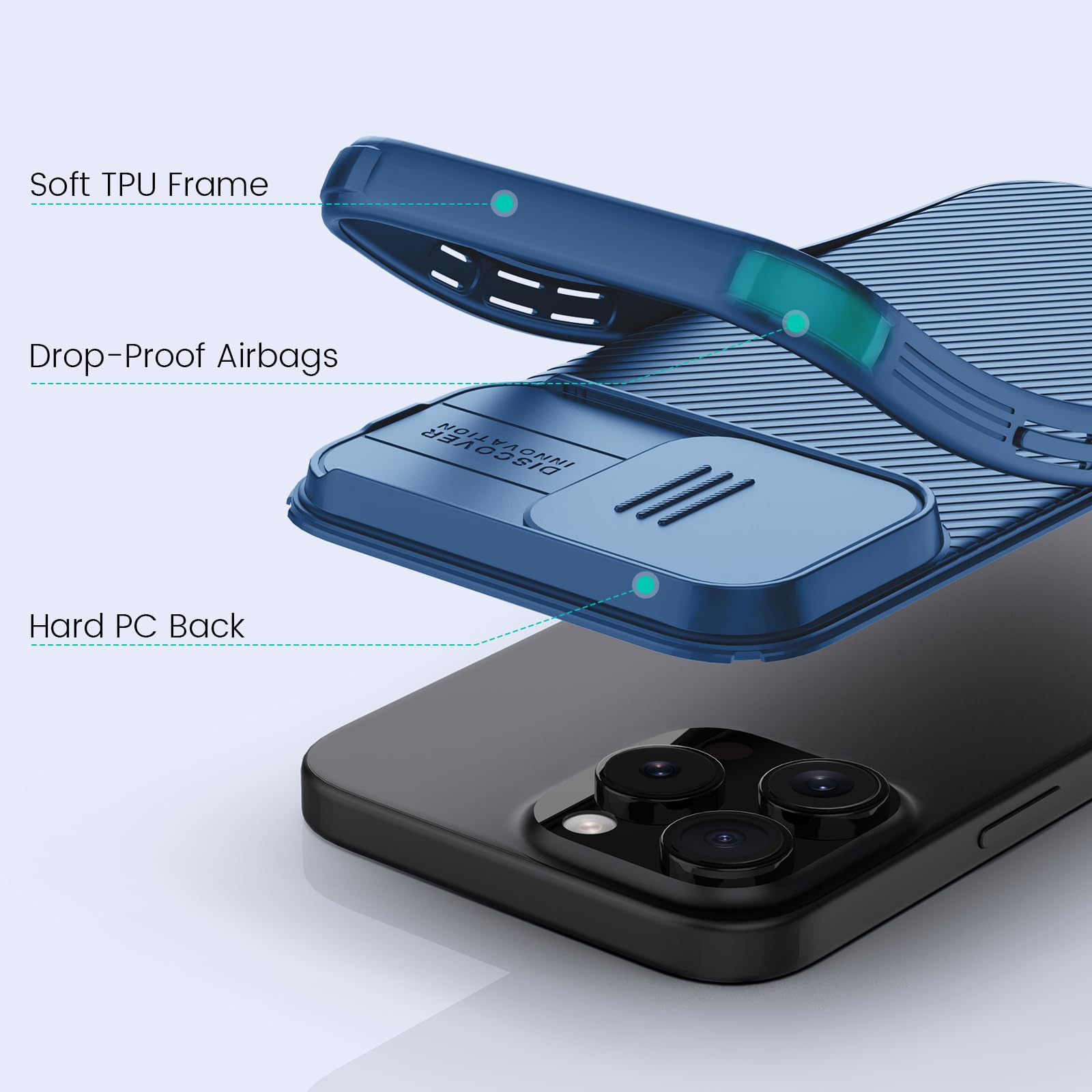 Nillkin Custodia per iPhone 16 Pro Max Magnetica, CamShield Armor Militare, Resistente agli urti e ai graffi, con funzione di supporto, Compatibile con iPhone 16 Pro Max 6.9 5G 2024, Nero