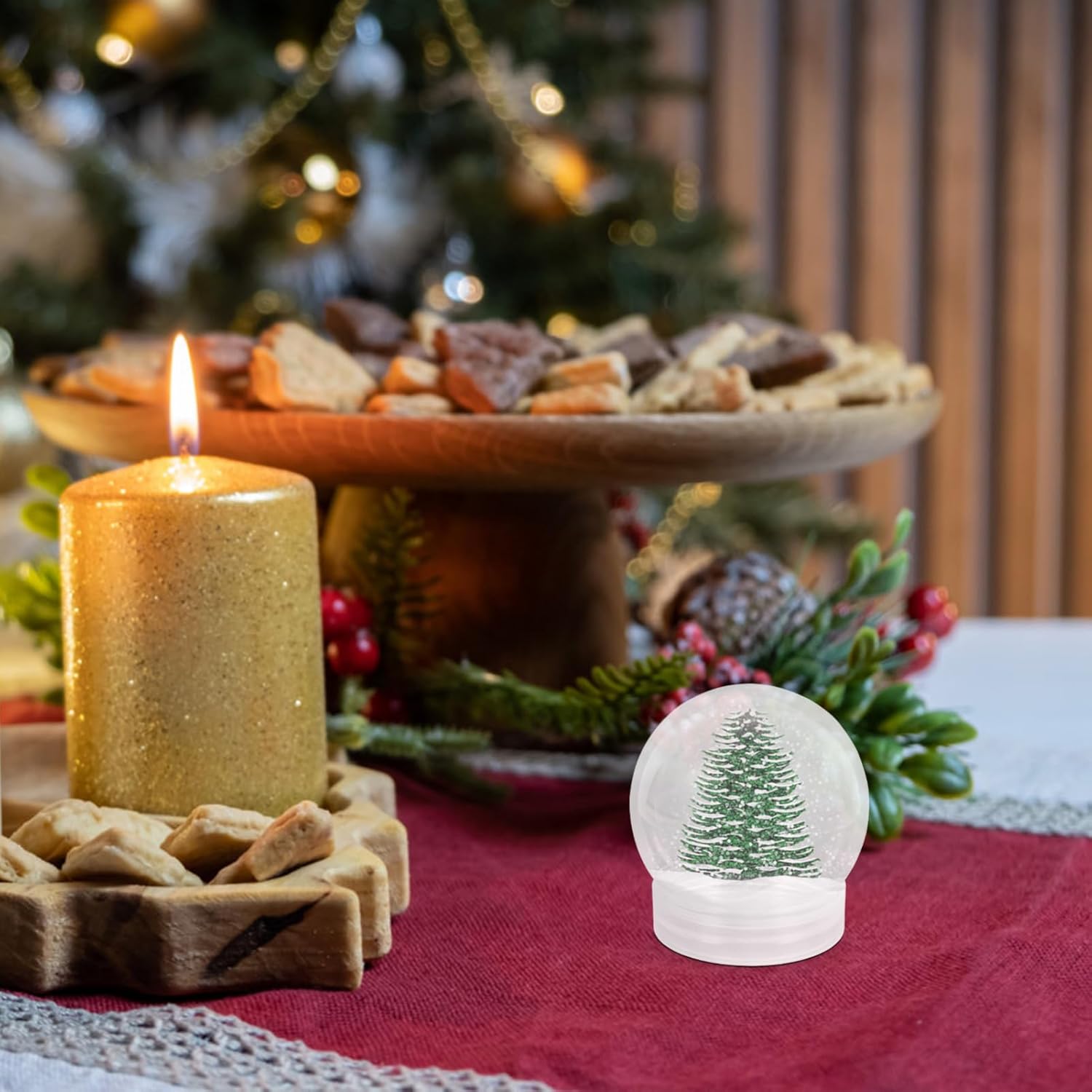 10Pcs Clear Plastic Christmas Water Globe DIY Snow Globe Craft Kits for Easy Decoration Fillable Snow Globe with Design for Holiday Projects