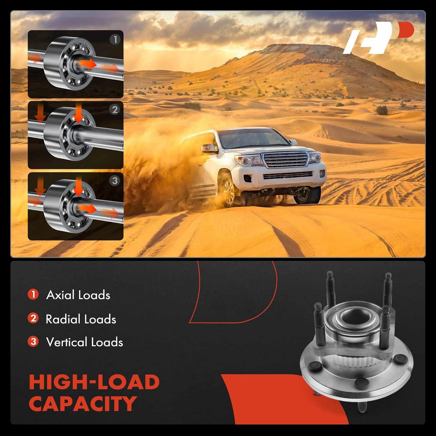 A-Premium 2 x Rear Wheel Bearing and Hub Assembly with 5-Lug Compatible with Jeep Grand Cherokee 2005-2010, Commander 2006-2010